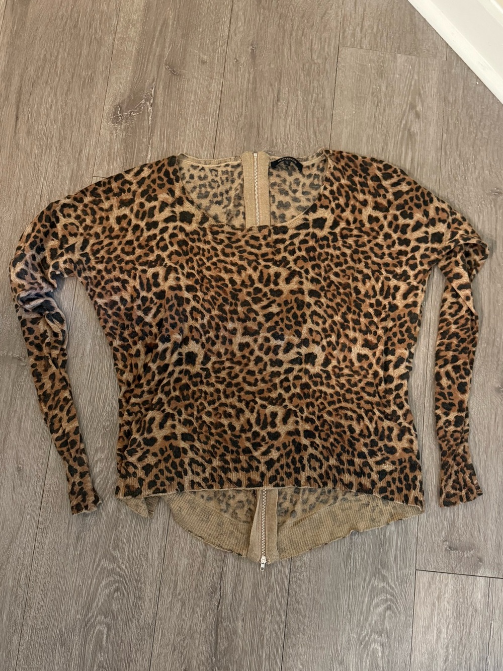 Olivaceous Leopard Print Long Sleeve Top - Tan & Black